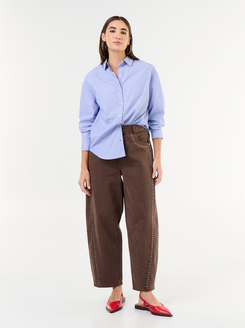 Pantaloni barrel con dettagli borchiati - Kiabi