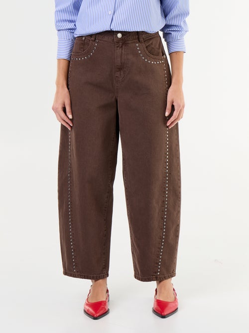 Pantaloni barrel con dettagli borchiati - Kiabi