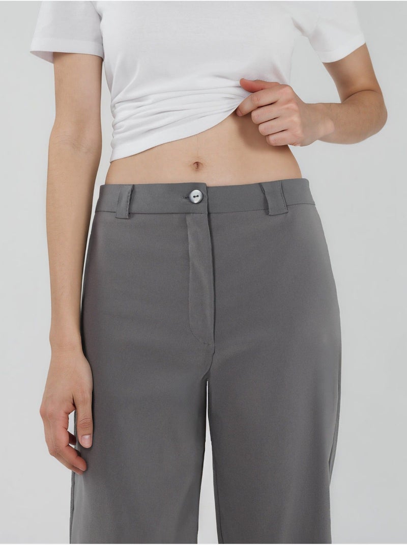 Pantaloni bengalin a gamba dritta a vita alta hiccup Grigio - Kiabi