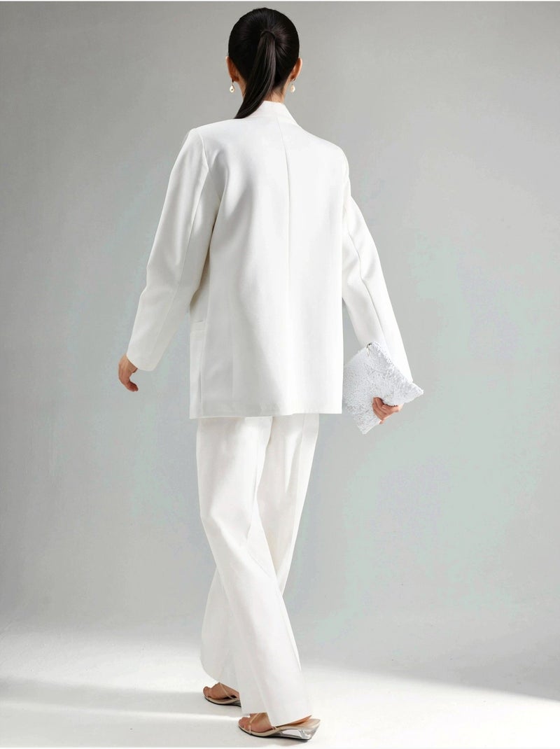 Pantaloni bengalin a vita alta a gamba dritta hiccup Bianco sporco - Kiabi