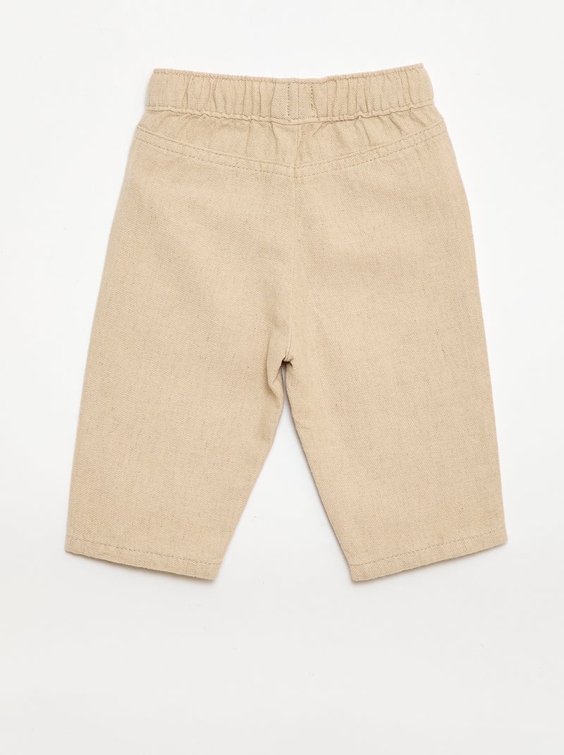 Pantaloni bianchi con sottili righe Beige - Kiabi