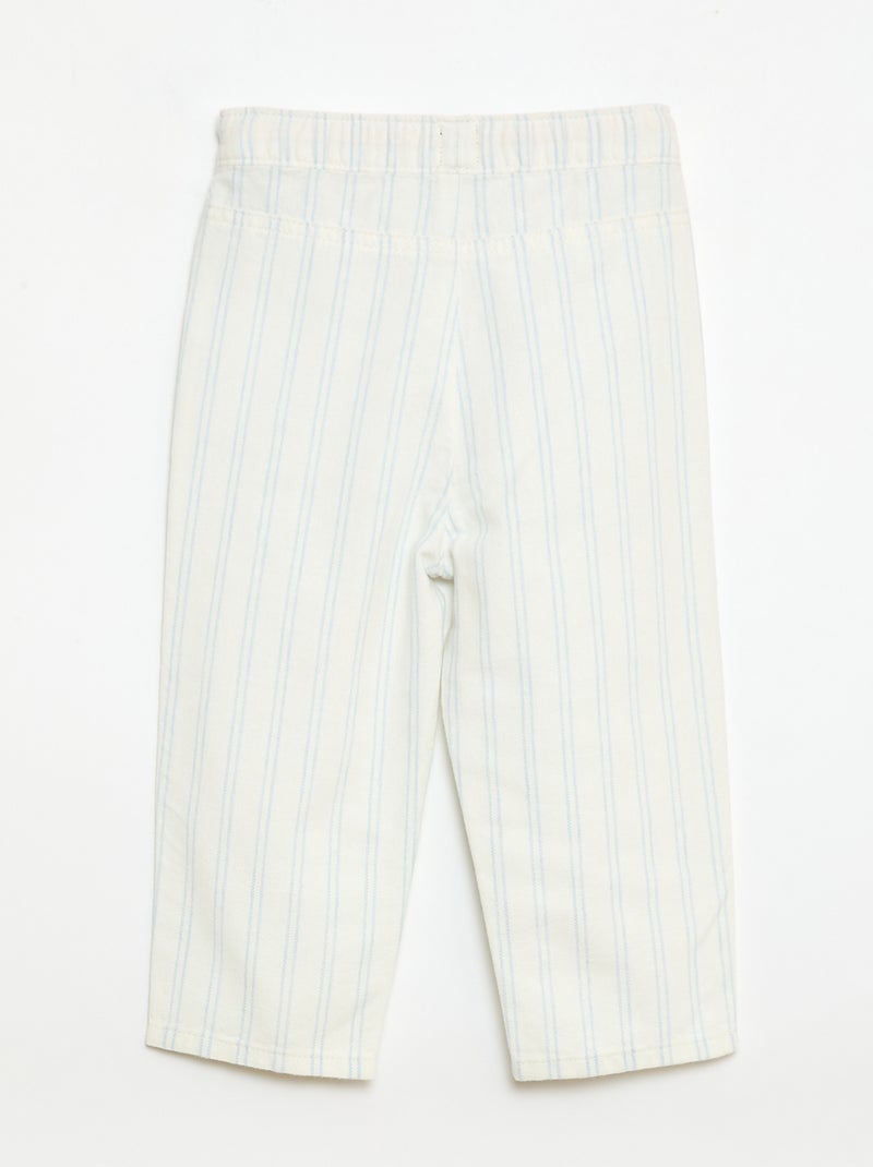 Pantaloni bianchi con sottili righe Bianco - Kiabi