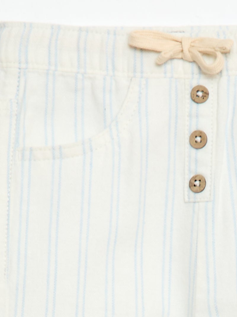 Pantaloni bianchi con sottili righe Bianco - Kiabi