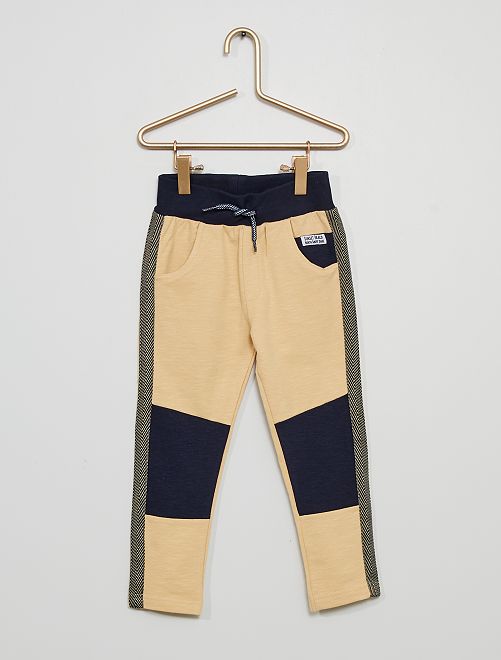 Pantaloni bicolore in cotone - BEIGE - Kiabi - 9.00€
