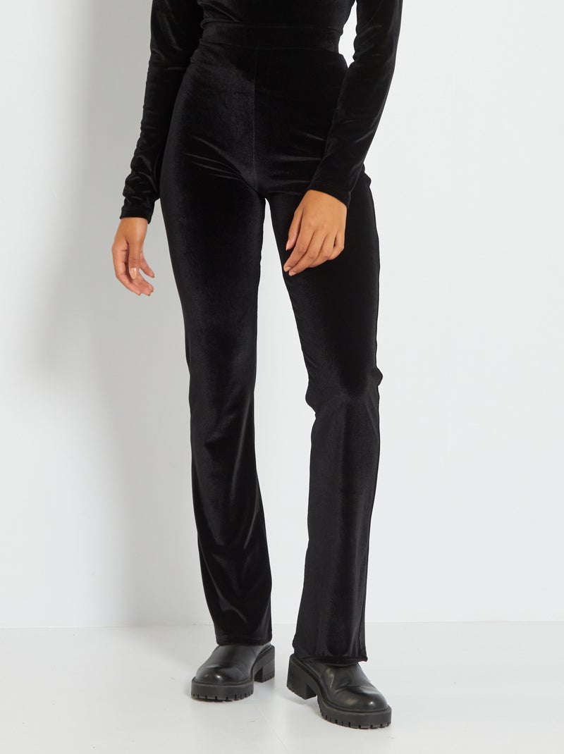 Pantaloni bootcut in velluto NERO - Kiabi