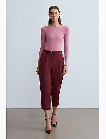 Pantaloni capri a sigaretta con cintura dilvin