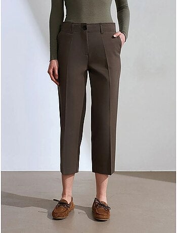 Pantaloni capri a vita alta con cintura da donna dilvin