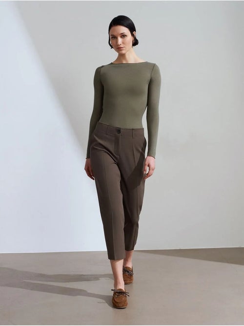 Pantaloni capri a vita alta con cintura da donna dilvin - Kiabi Pantaloni capri a vita alta con cintura da donna dilvin - Kiabi