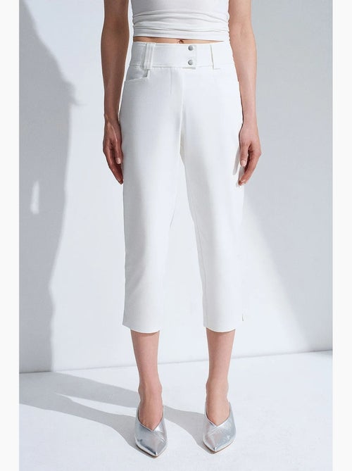 Pantaloni capri da donna a vita alta a gamba ampia dilvin - Kiabi