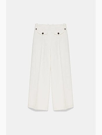 Pantaloni capri in popeline di cotone vita alta dilvin