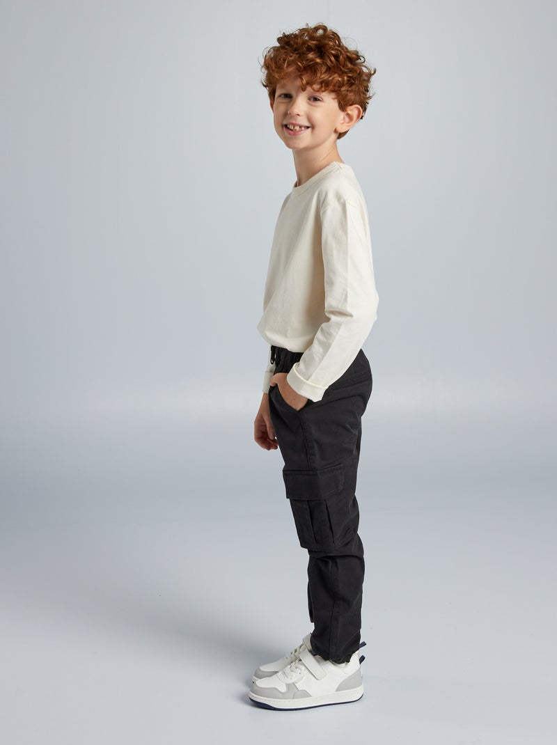 Pantaloni cargo - Taglio più aderente nero - Kiabi