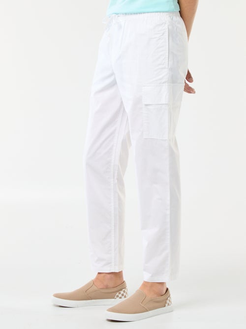 Pantaloni cargo con cintura elasticizzata + cordoncini - Kiabi