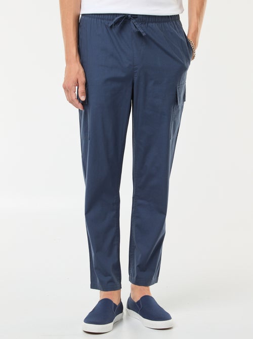 Pantaloni cargo con cintura elasticizzata + cordoncini - Kiabi