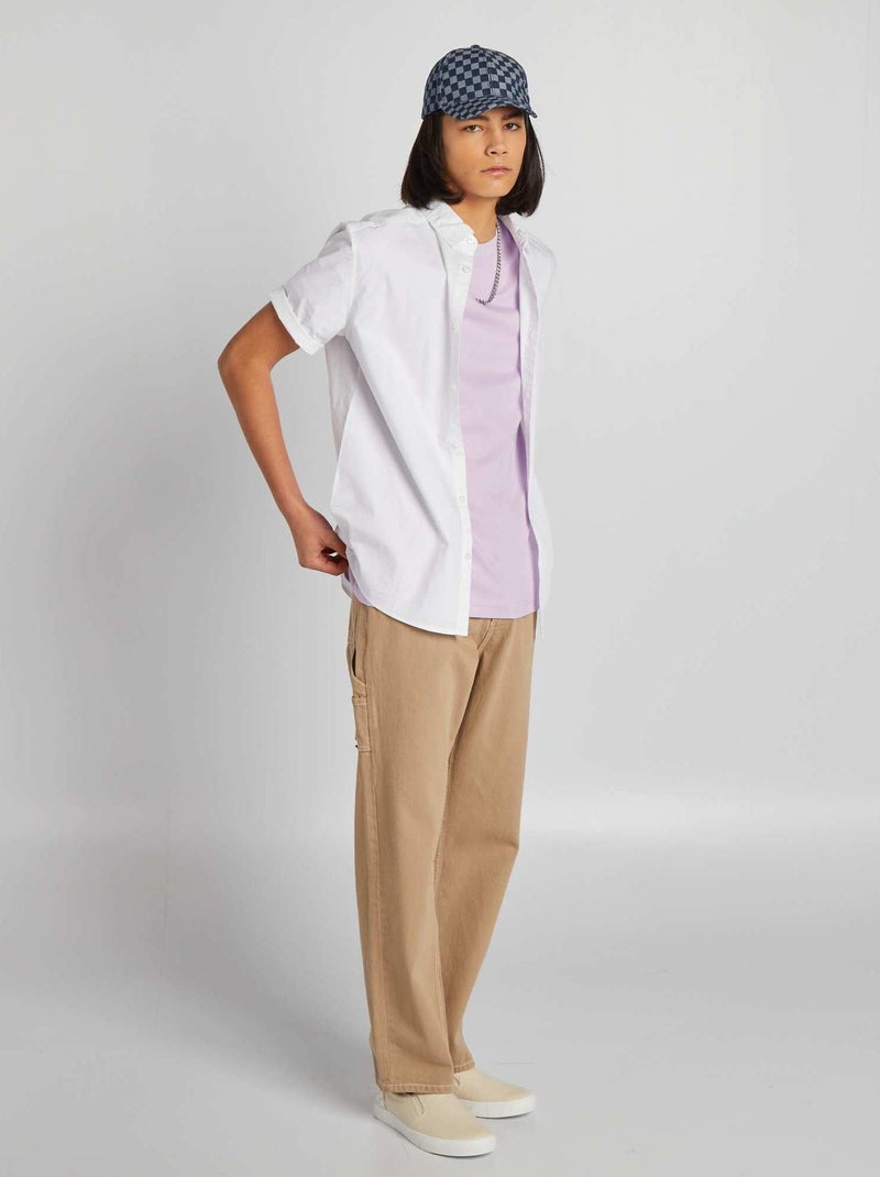 Pantaloni cargo con impunture a contrasto BEIGE - Kiabi