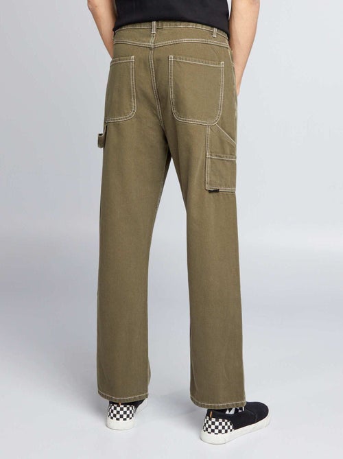 Pantaloni cargo con impunture a contrasto - Kiabi