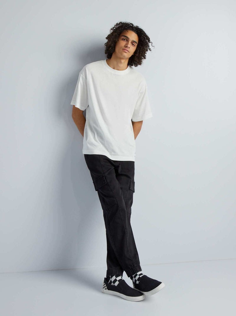 Pantaloni cargo in denim NERO - Kiabi
