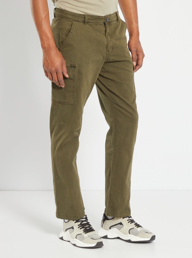 Pantaloni cargo slim KAKI - Kiabi
