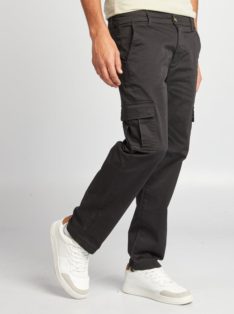 Pantaloni cargo taglio dritto nero - Kiabi