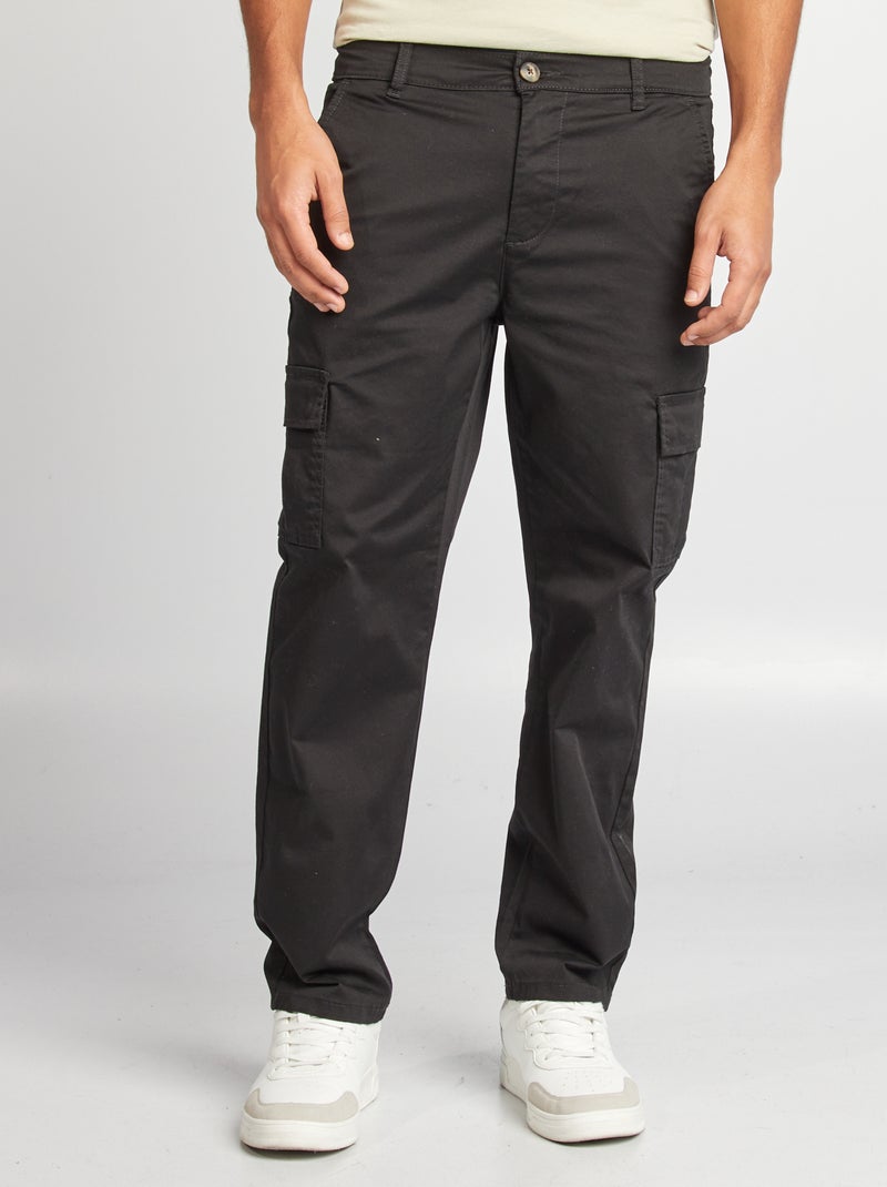 Pantaloni cargo taglio dritto nero - Kiabi