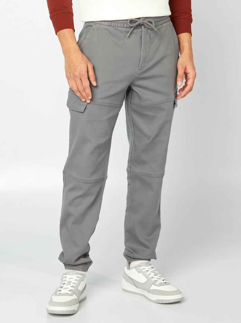 Pantaloni cargo tinta unita GRIGIO - Kiabi