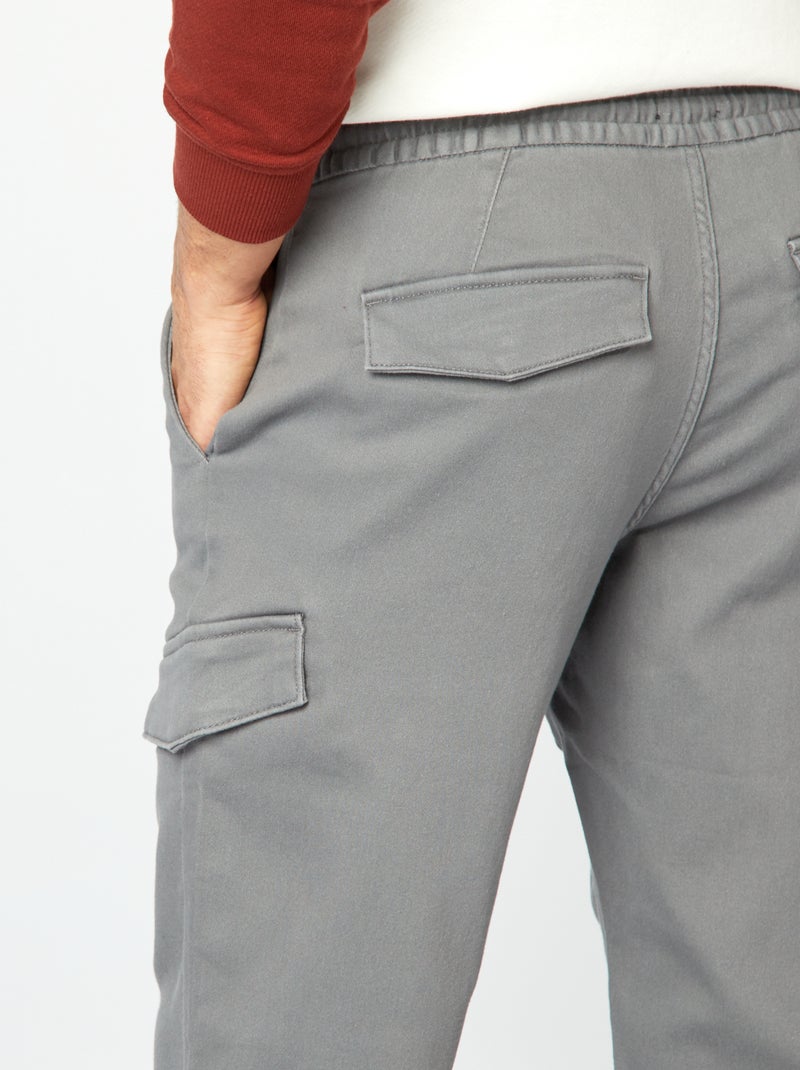 Pantaloni cargo tinta unita GRIGIO - Kiabi