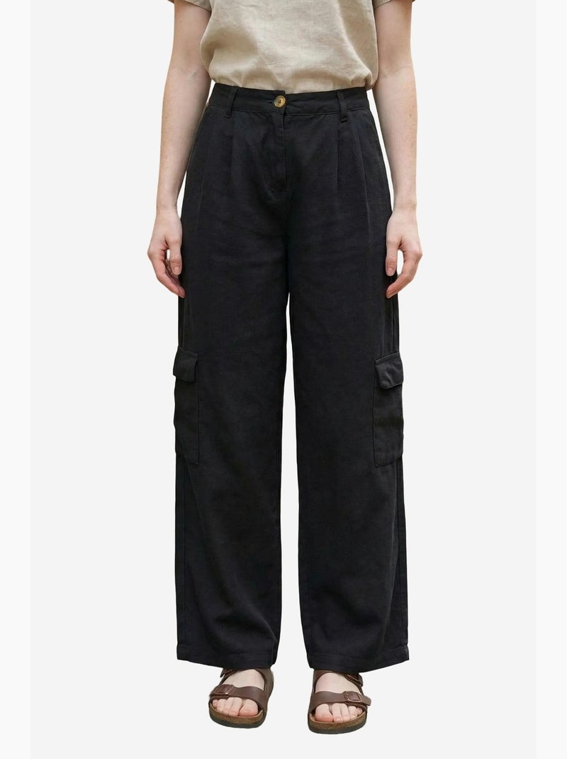 Pantaloni cargo vita alta ampi my fashion Nero - Kiabi