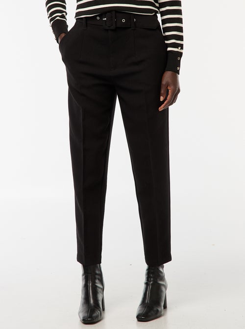 Pantaloni carota fluidi con cintura a fibbia - Kiabi