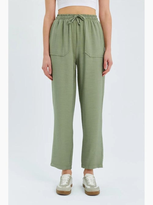 Pantaloni carrot fit a vita alta con coulisse in vita mixray - Kiabi Pantaloni carrot fit a vita alta con coulisse in vita mixray - Kiabi