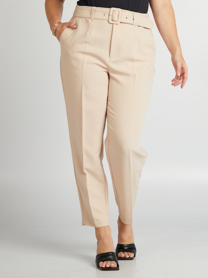 Pantaloni carrot fit BEIGE - Kiabi