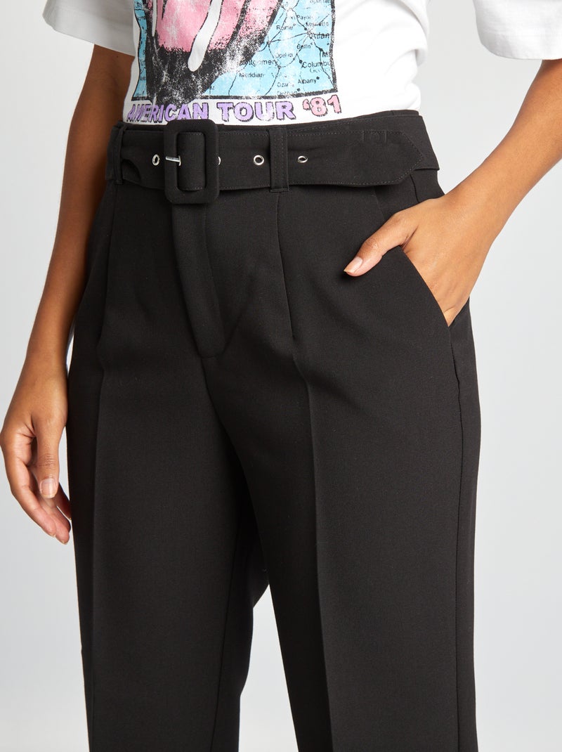 Pantaloni carrot fit morbidi NERO - Kiabi