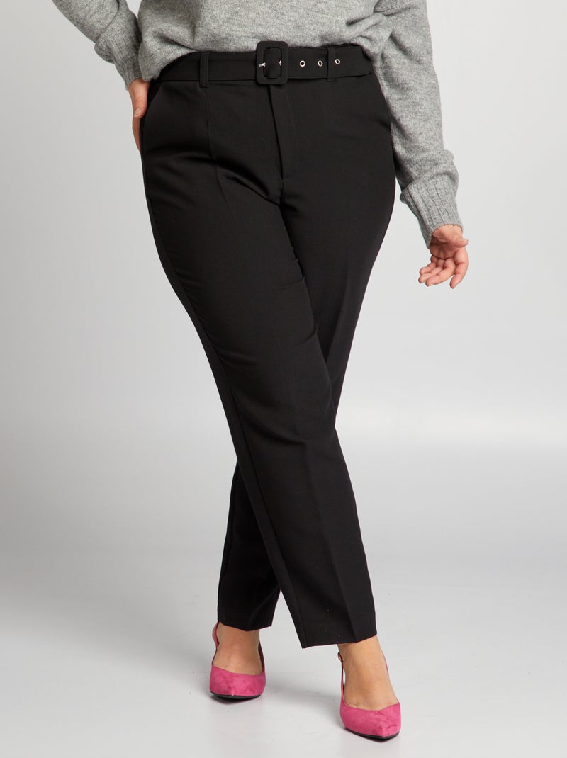 Pantaloni carrot fit nero - Kiabi