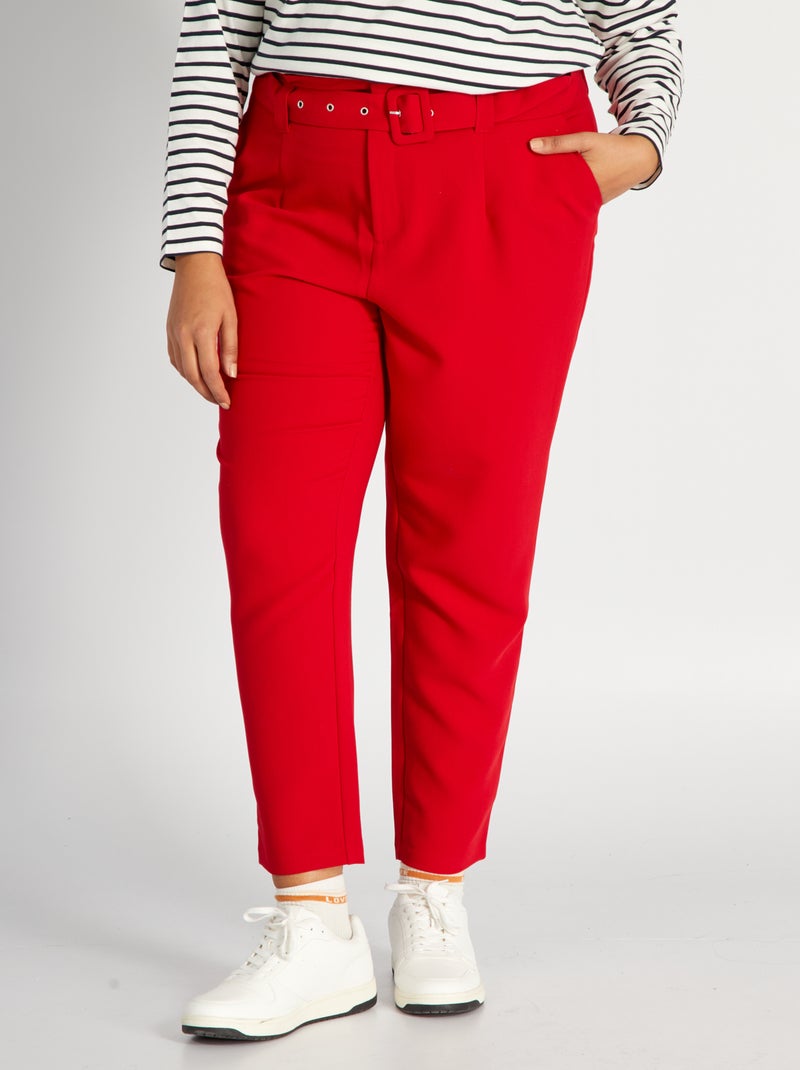 Pantaloni carrot fit ROSSO - Kiabi