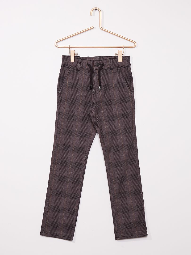 Pantaloni chino a quadri regular fit GRIGIO - Kiabi
