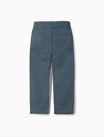 Pantaloni chino a taglio dritto in lino e cotone