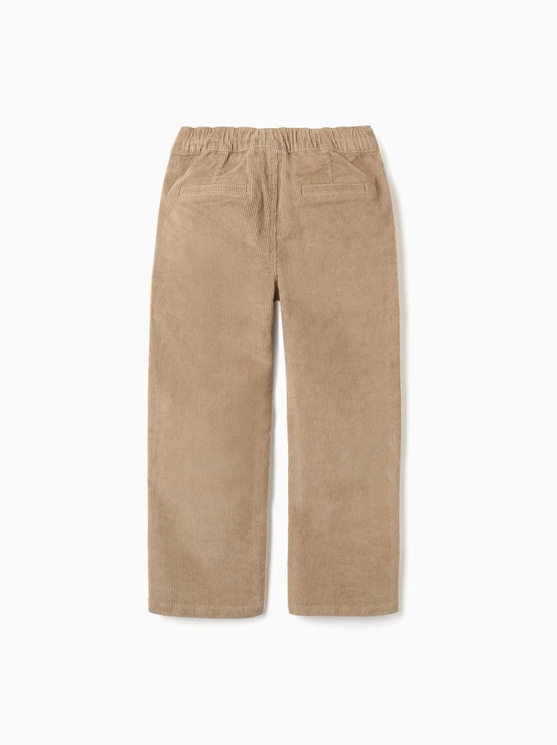 Pantaloni chino a taglio dritto in velluto a coste Beige - Kiabi