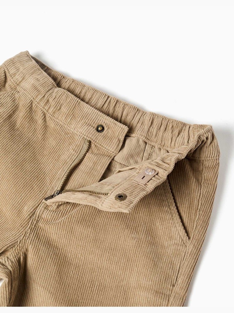 Pantaloni chino a taglio dritto in velluto a coste Beige - Kiabi