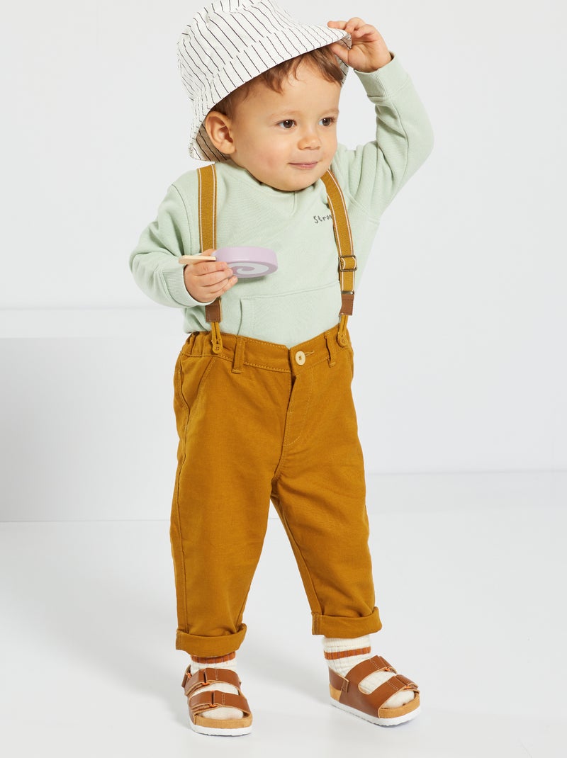 Pantaloni chino con bretelle GIALLO - Kiabi
