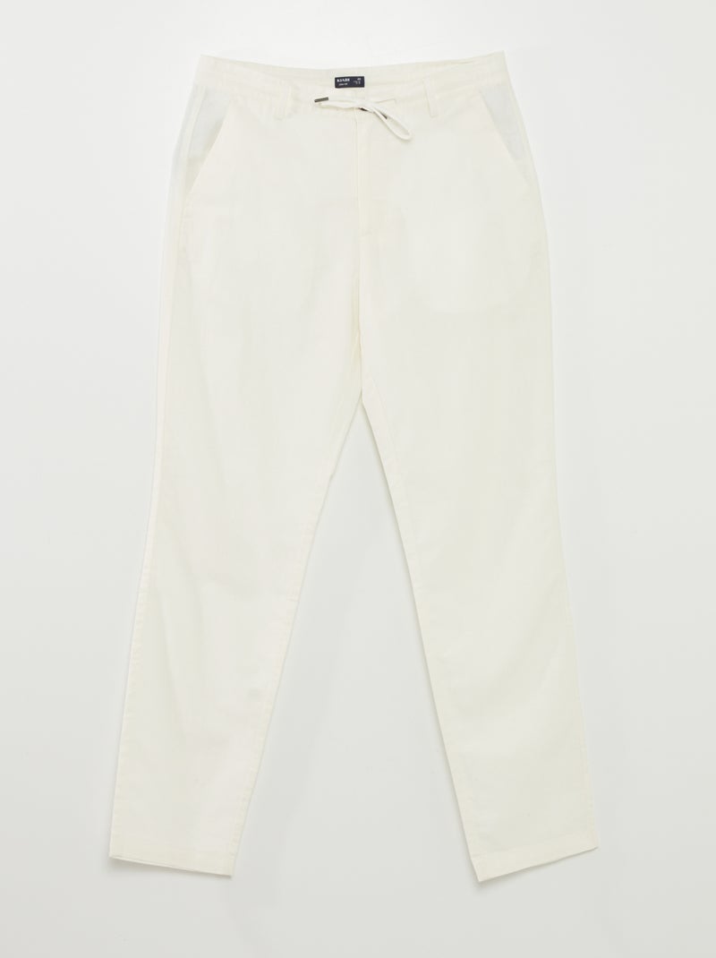 Pantaloni chino dritti BIANCO - Kiabi