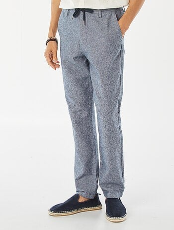 Pantaloni chino dritti in misto lino