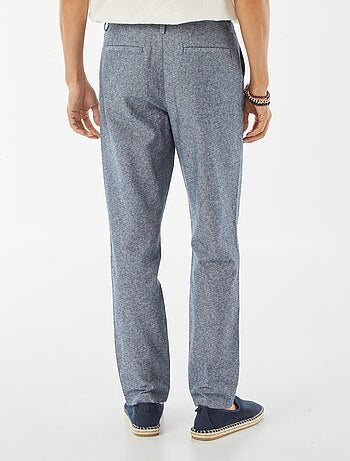 Pantaloni chino dritti in misto lino