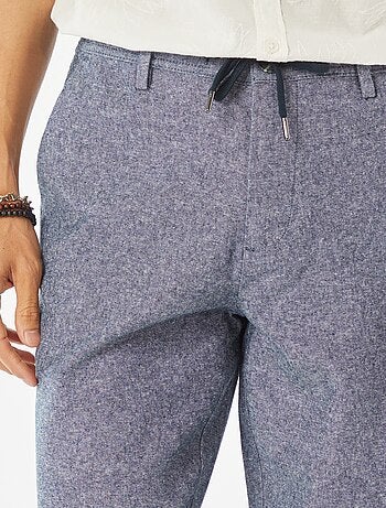 Pantaloni chino dritti in misto lino