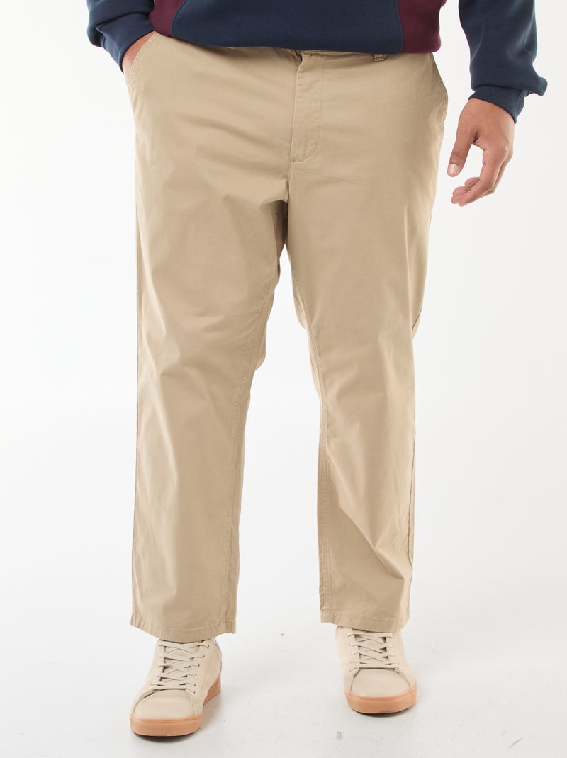 Pantaloni chino dritti L30 Beige - Kiabi