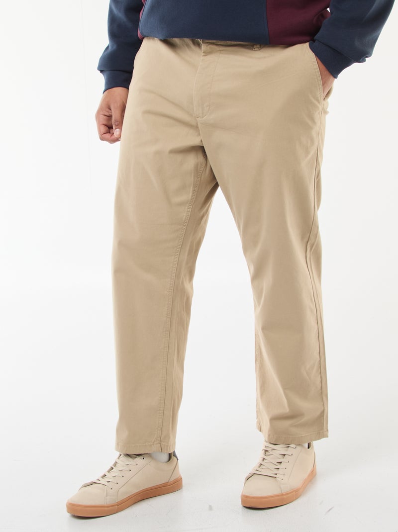 Pantaloni chino dritti L30 Beige - Kiabi