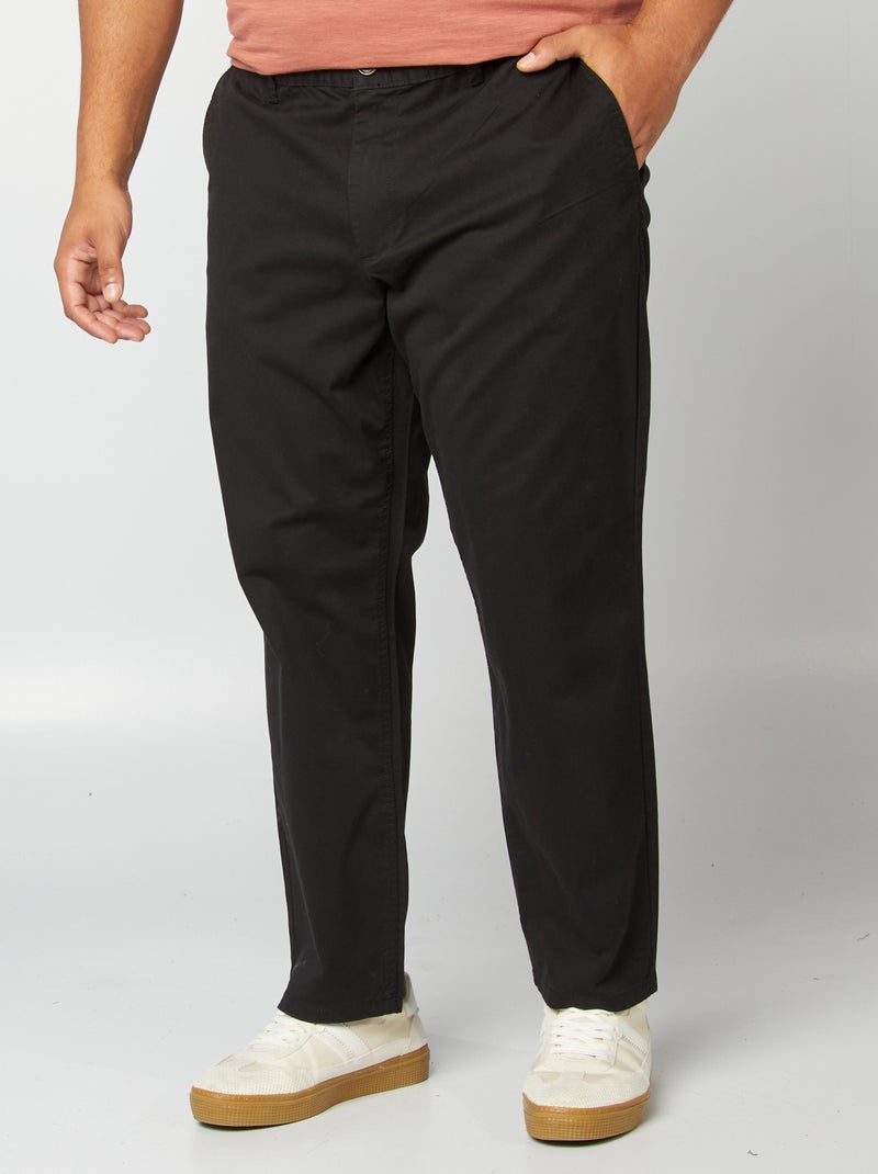 Pantaloni chino dritti L30 Nero - Kiabi