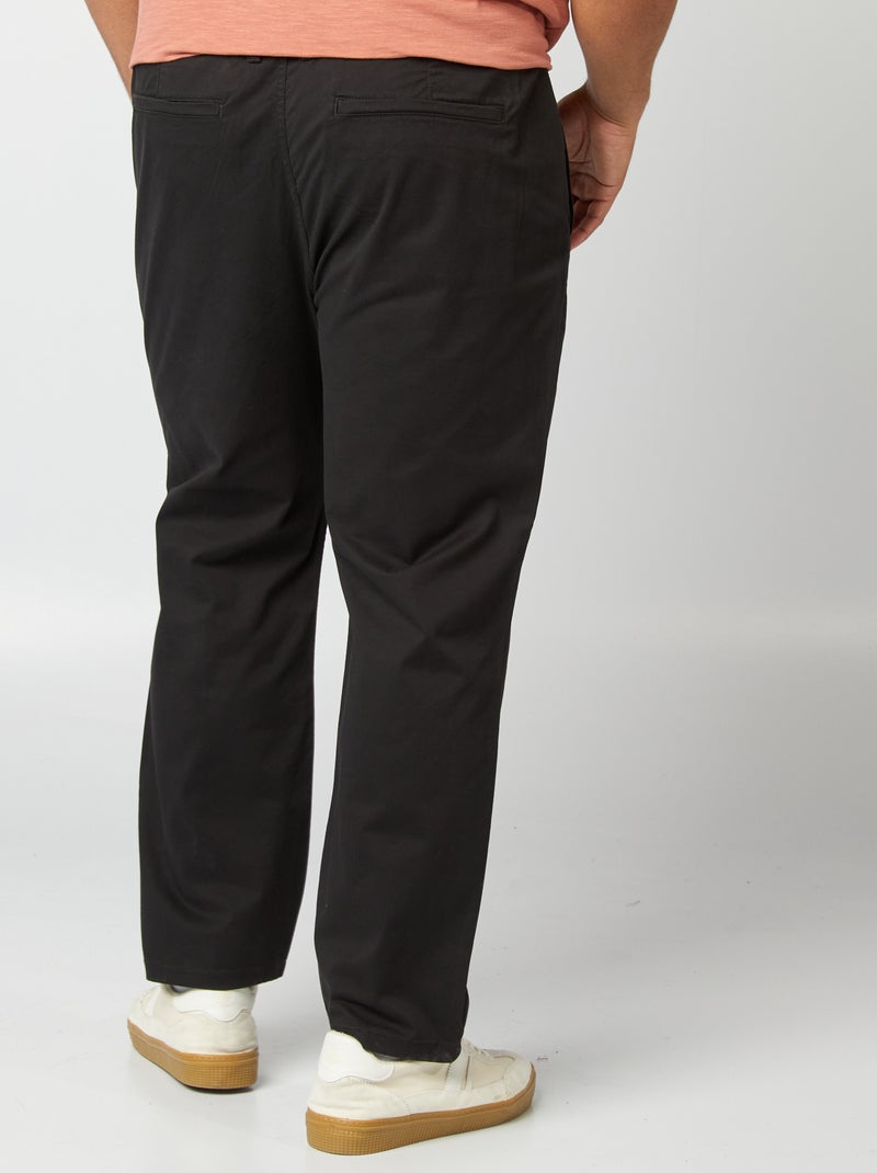 Pantaloni chino dritti L30 Nero - Kiabi