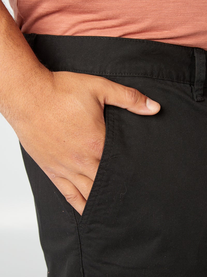 Pantaloni chino dritti L30 Nero - Kiabi