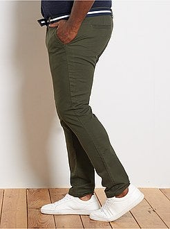 Taglie forti Uomo - Pantaloni chino fitted + cintura - Kiabi