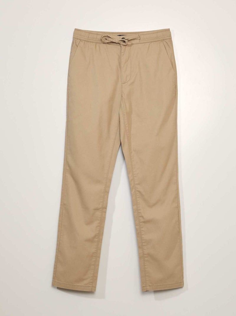 Pantaloni chino in cotone BEIGE - Kiabi