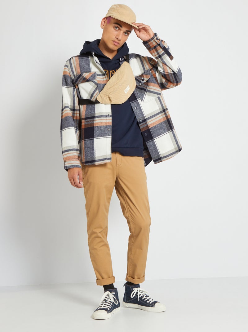 Pantaloni chino in cotone stretch - BEIGE - Kiabi