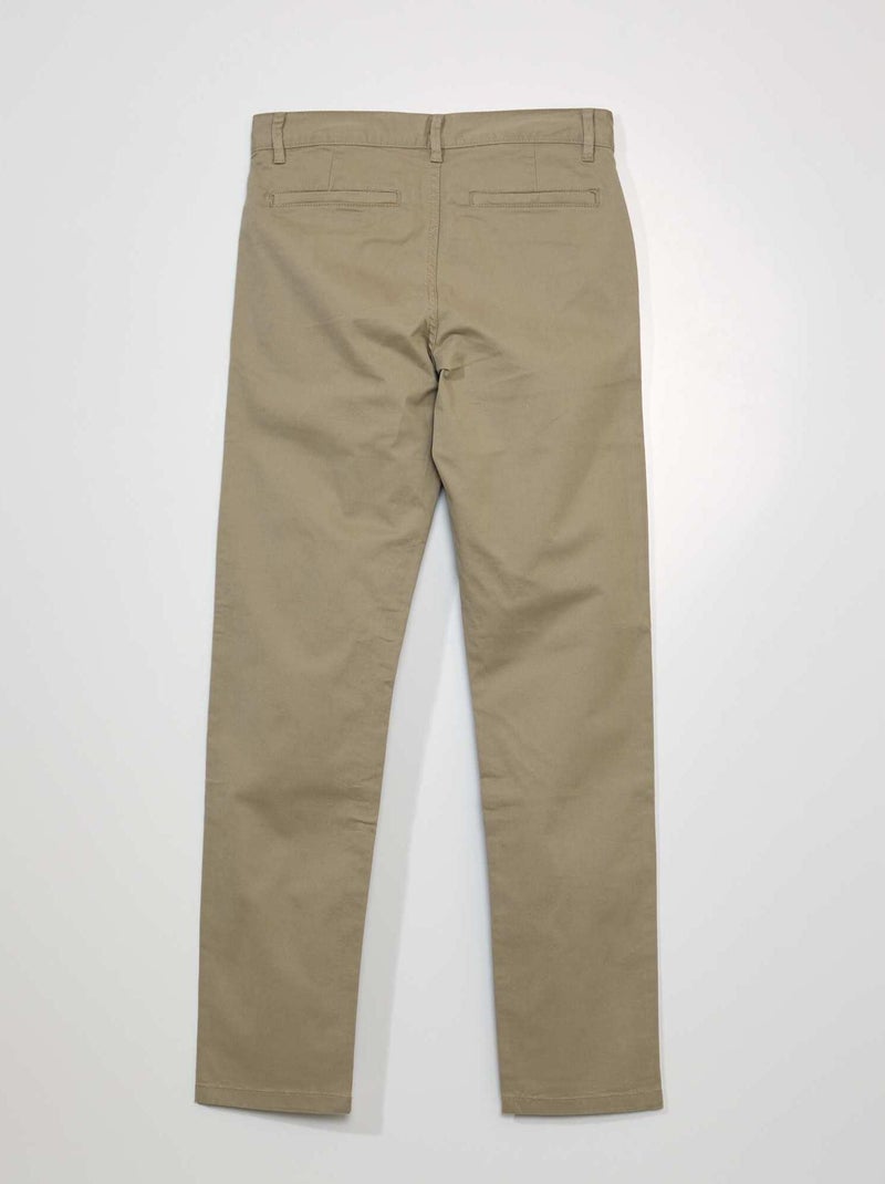 Pantaloni chino in cotone stretch L34 BEIGE - Kiabi